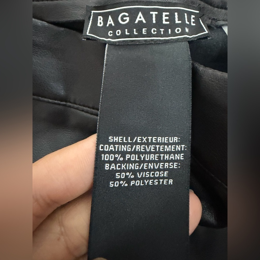 Bagatelle Collection Black Faux Leather pants size M - Picture 3 of 5